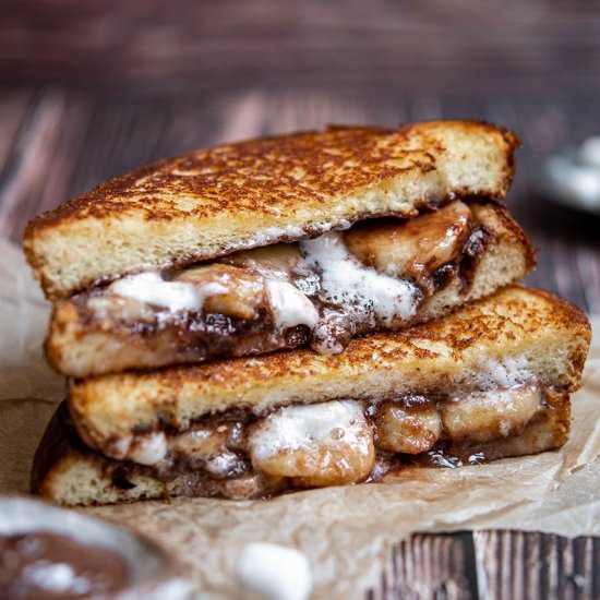 Smores banana sandwich melt