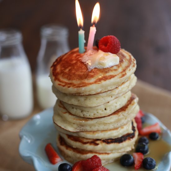 Light and Fluffy Birthday Pancakes