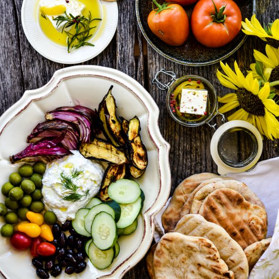 Marinated Feta Cheese and Tzatziki