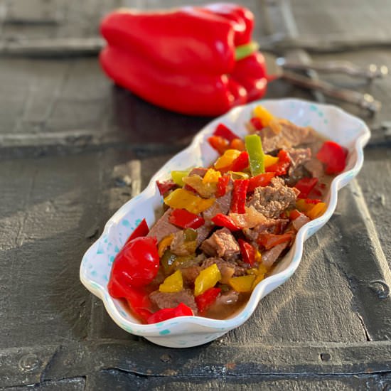 Slow Cooker Pepper Steak