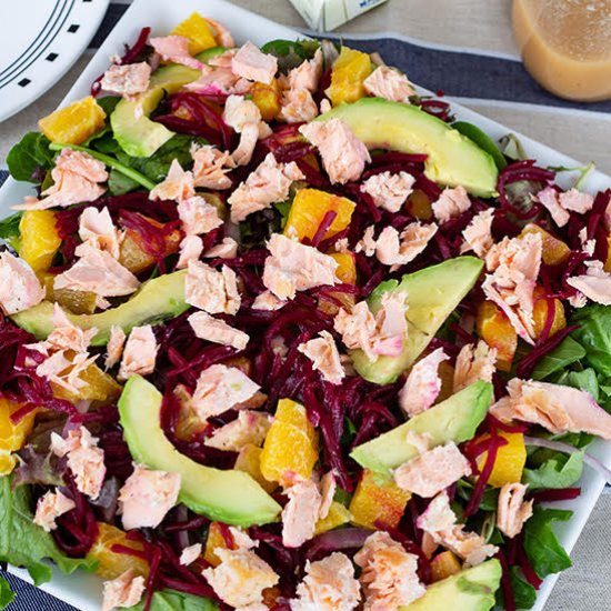 salmon beet & orange salad