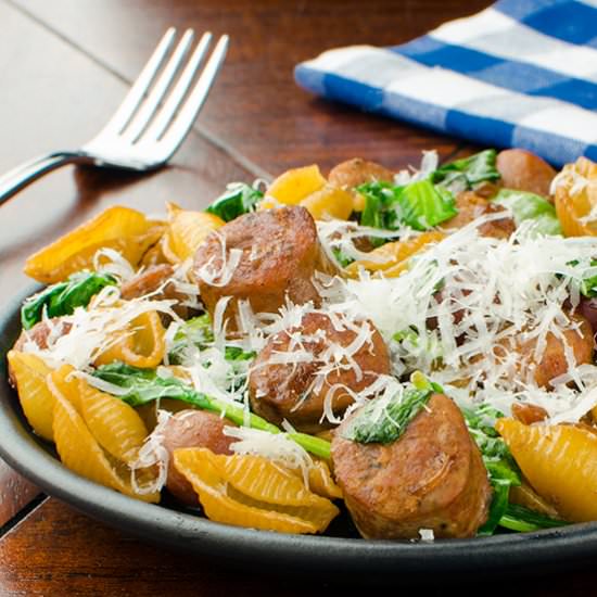 Italian Sausage & Grapes with Pasta