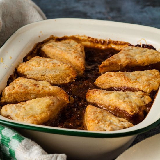 Savoury mince beef cobbler