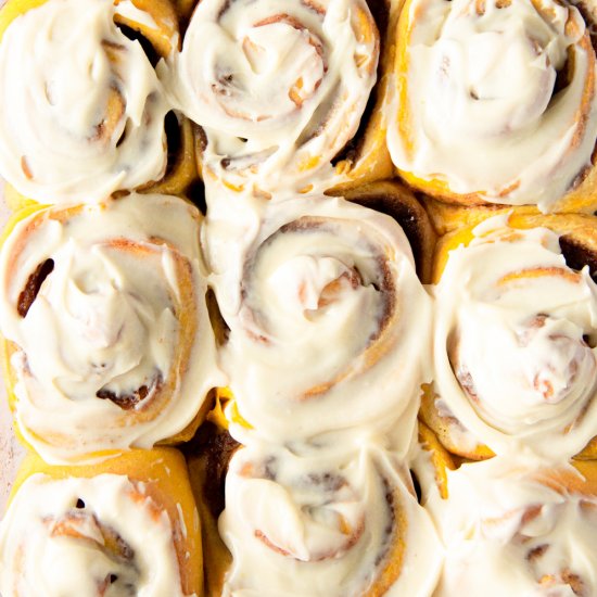 Pumpkin Spice Cinnamon Rolls