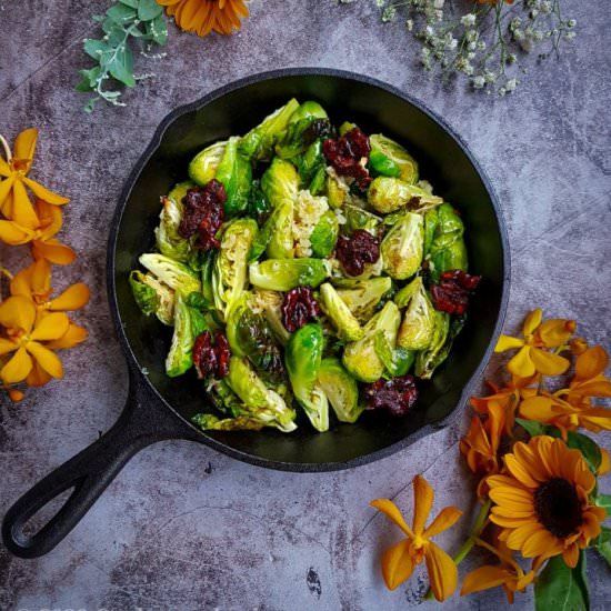 Vegan Garlic Butter Brussels Sprout