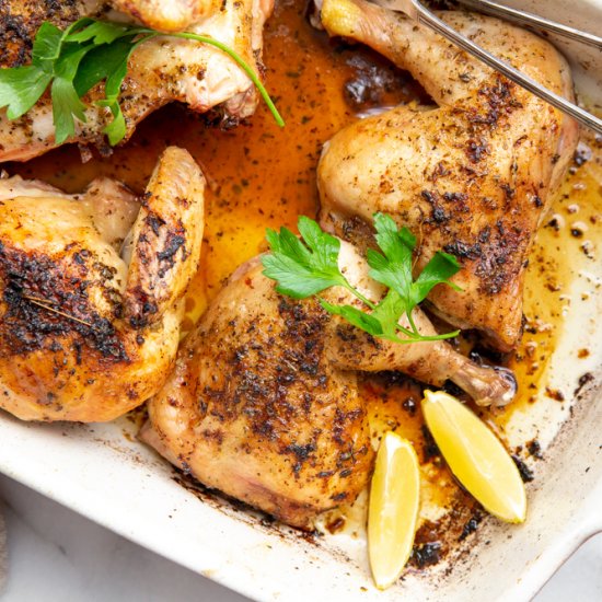 Easy Lemon Garlic Roasted Chicken