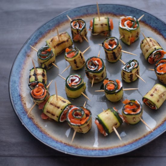 Zucchini And Smoked Salmon Rolls