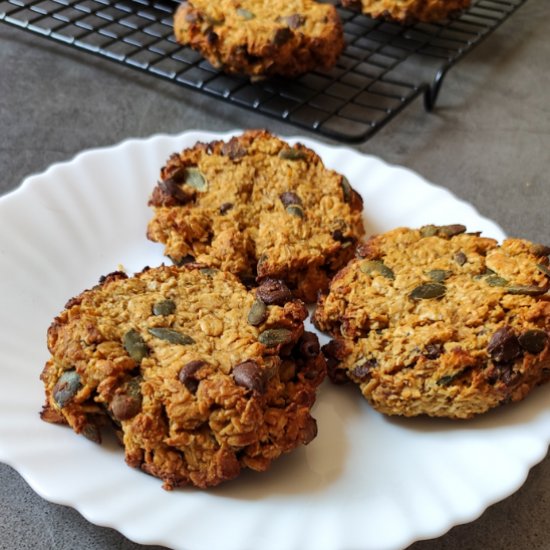 Healthy pumpkin oats cookies