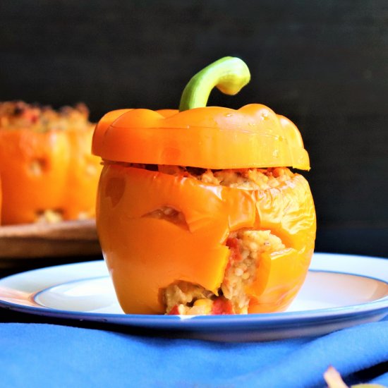 Halloween Stuffed Bell Peppers