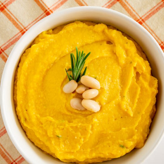 Mashed Butternut Squash with Beans