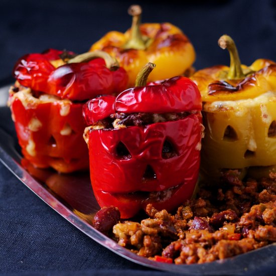 Stuffed Jack o‘ Lantern Peppers