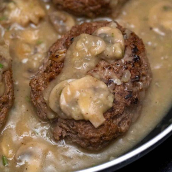 Hamburger Steak eith Mushroom Gravy