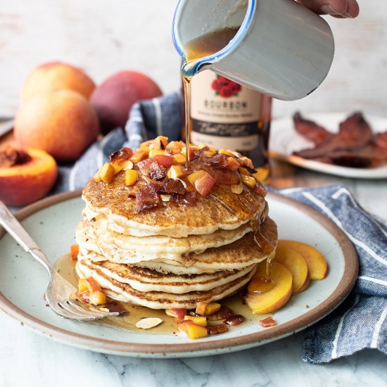 Bourbon Peach Pancakes