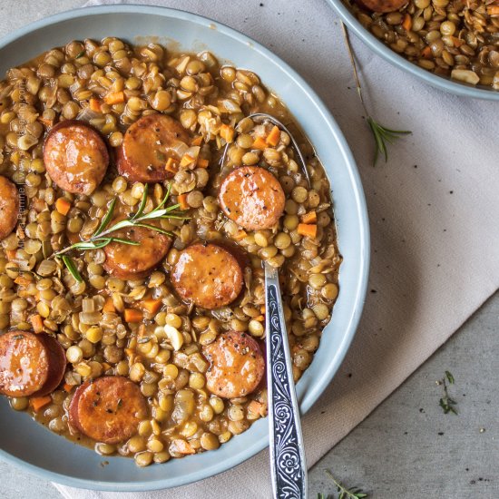 Sausage and Lentils