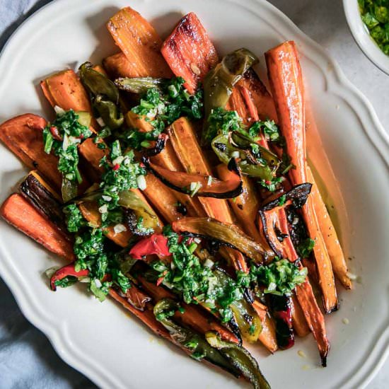 Roasted Carrots and Bell Peppers