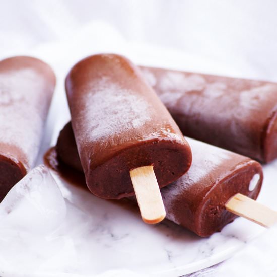 Healthy Banana Chocolate Popsicles