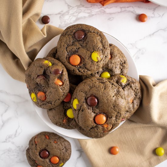 Mocha Reese’s Pieces Cookies