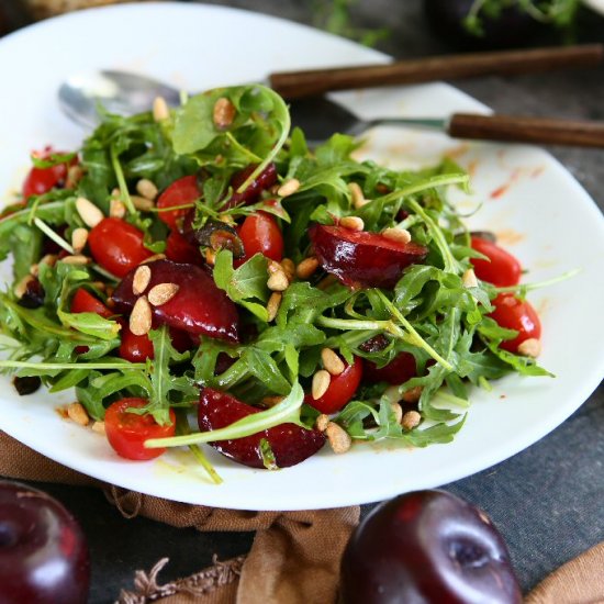 Plum Arugula Salad