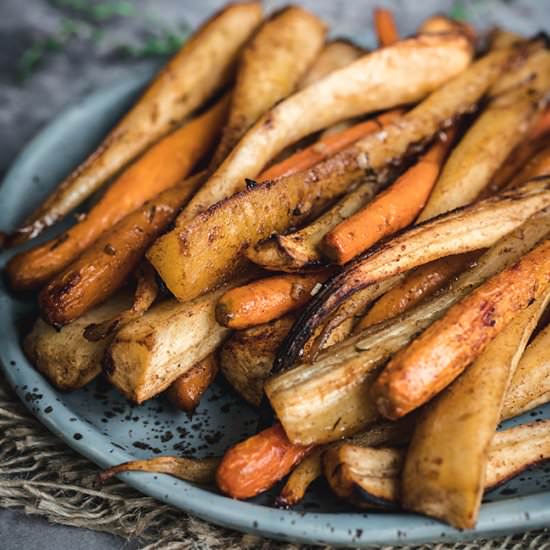 Honey Roasted Parsnips and Carrots