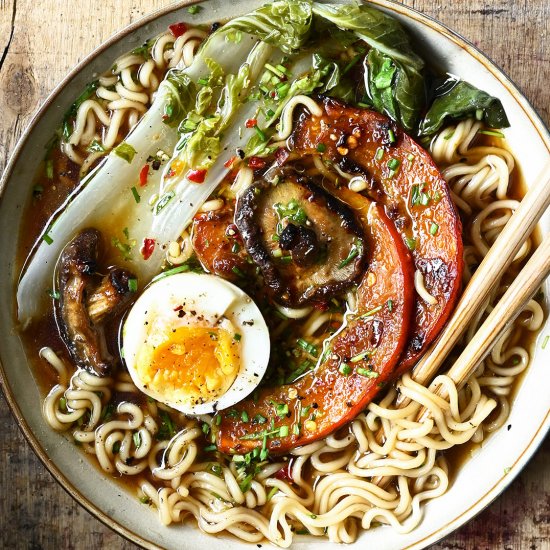 Ramen with Miso Roasted Pumpkin