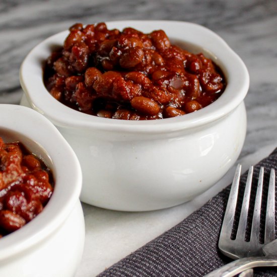 Vegan Maple Bourbon Beans