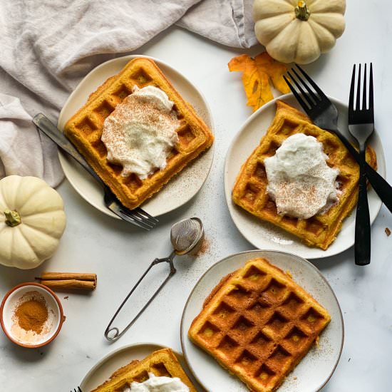 The BEST Grain-Free Pumpkin Waffles