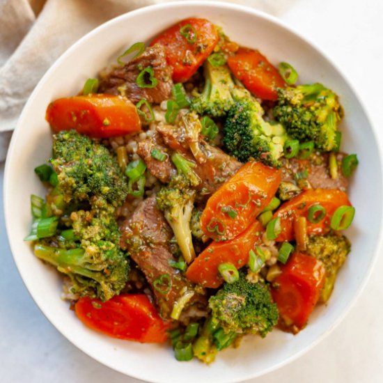 Slow Cooker Beef and Broccolil