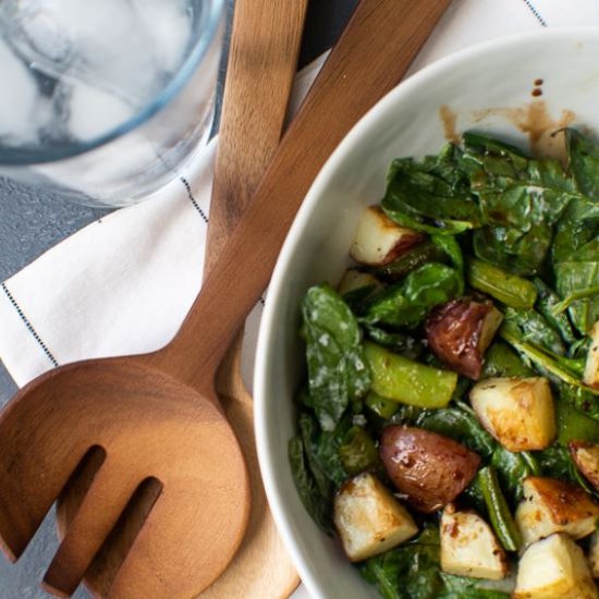 Spinach Salad with Yukon Potatoes