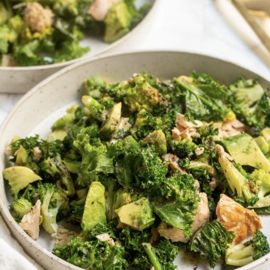 Broccoli and Kale Caesar Salad