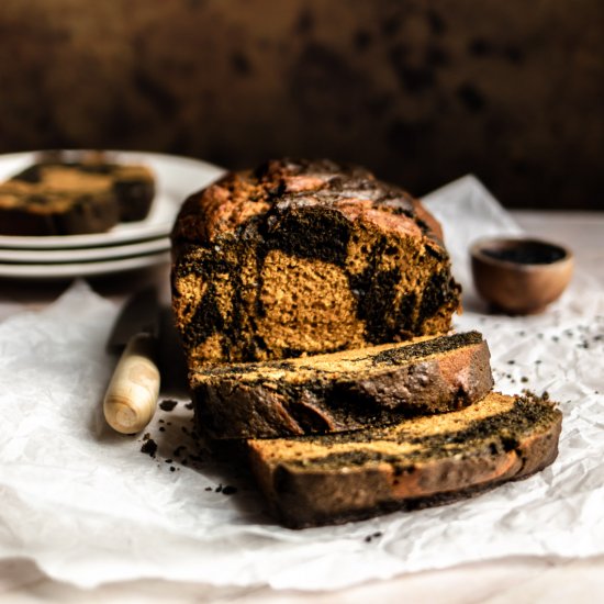 Black Sesame Swirl Pumpkin Bread