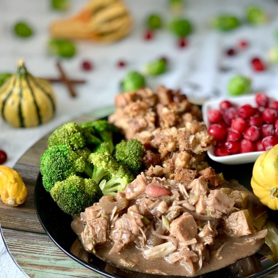 Vegan Cranberry Braised Jackfruit