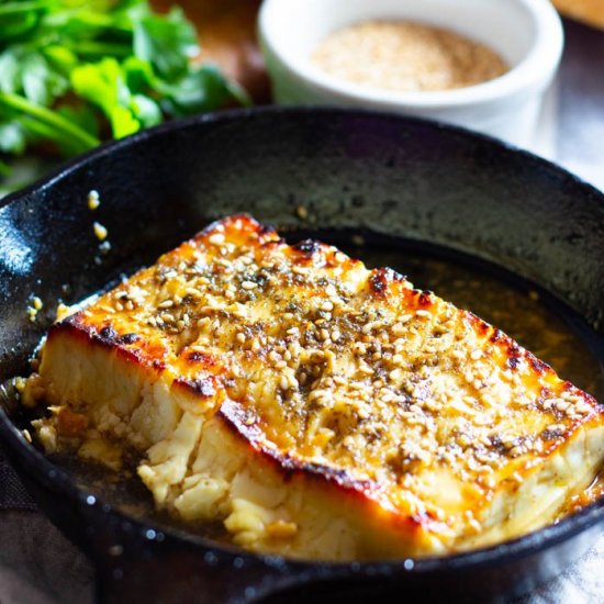 BAKED FETA  WITH HONEY AND ZAATAR