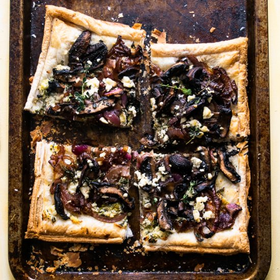 Mushroom Ricotta & Onion Tart