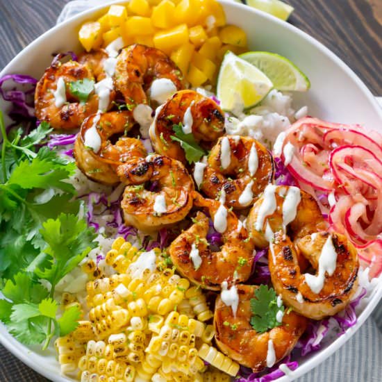 Hawaiian Shrimp Taco Bowls