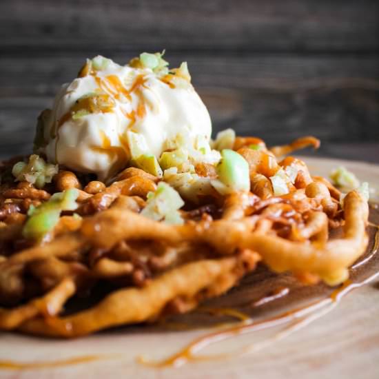 Caramel Apple Funnel Cake