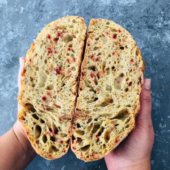 Sourdough beetroot bread