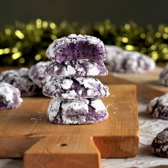 ube crinkle cookies