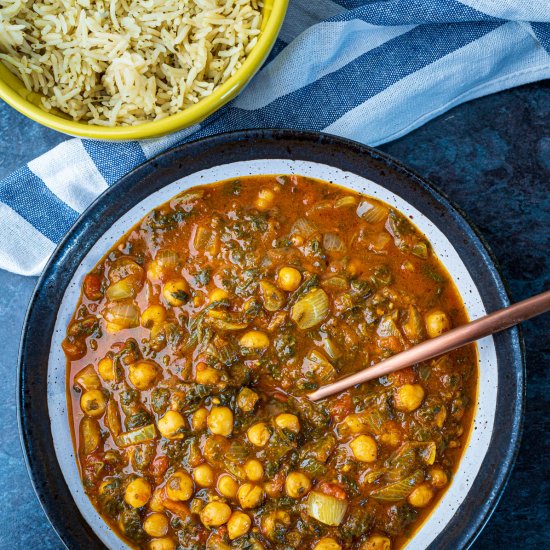 Vegan Chickpea and Spinach Curry