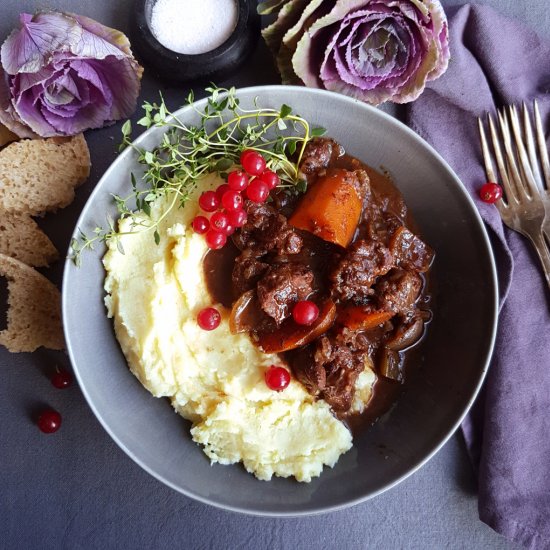 Wild Boar Stew with Pomegranate