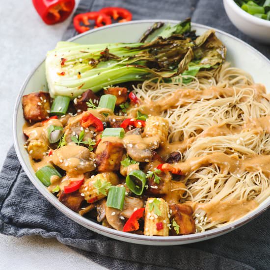 Tofu Miso & Peanut Noodles