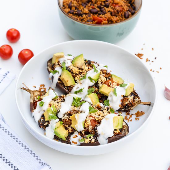 Mexican Stuffed Aubergines