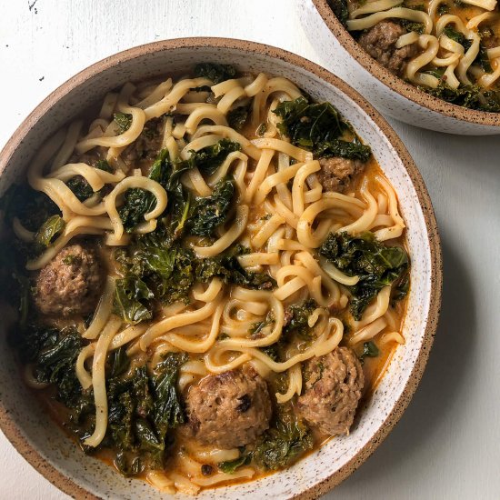 Meatless Meatball Soup