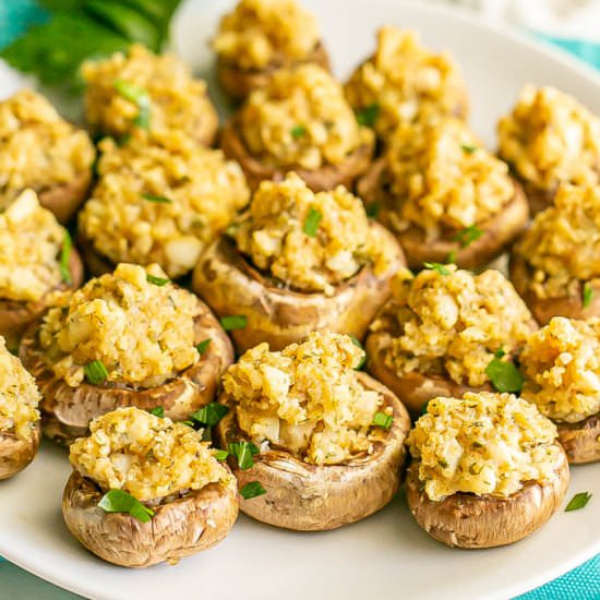 Old fashioned stuffed mushrooms