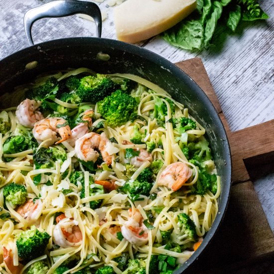 Gluten Free One Skillet Shrimp Pasta