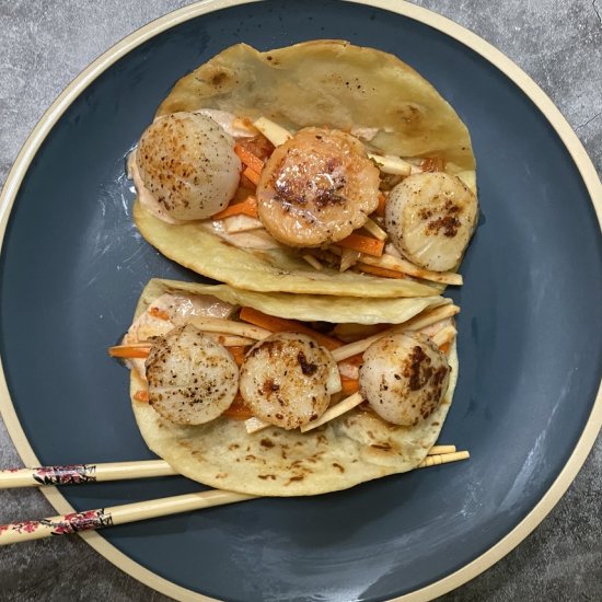 Scallop Tacos with Banh Mi Slaw