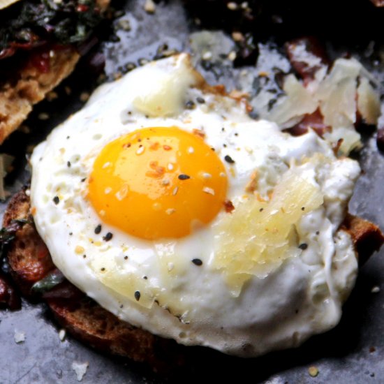 Fried Eggs with Parmesan