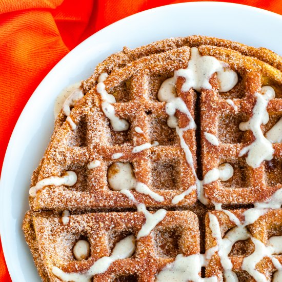 Pumpkin Churro Waffles