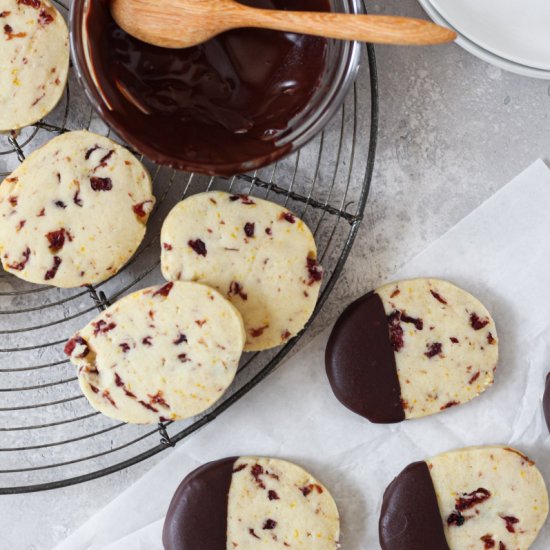 Cranberry Orange Shortbread Cookies