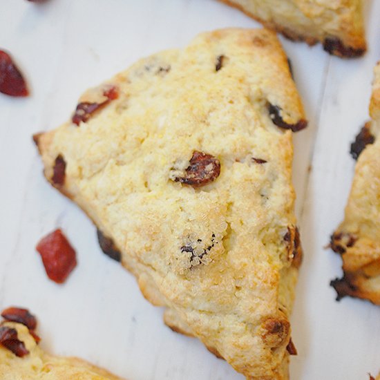 Cranberry white chocolate scones