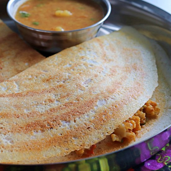 Cauliflower Masala Dosa